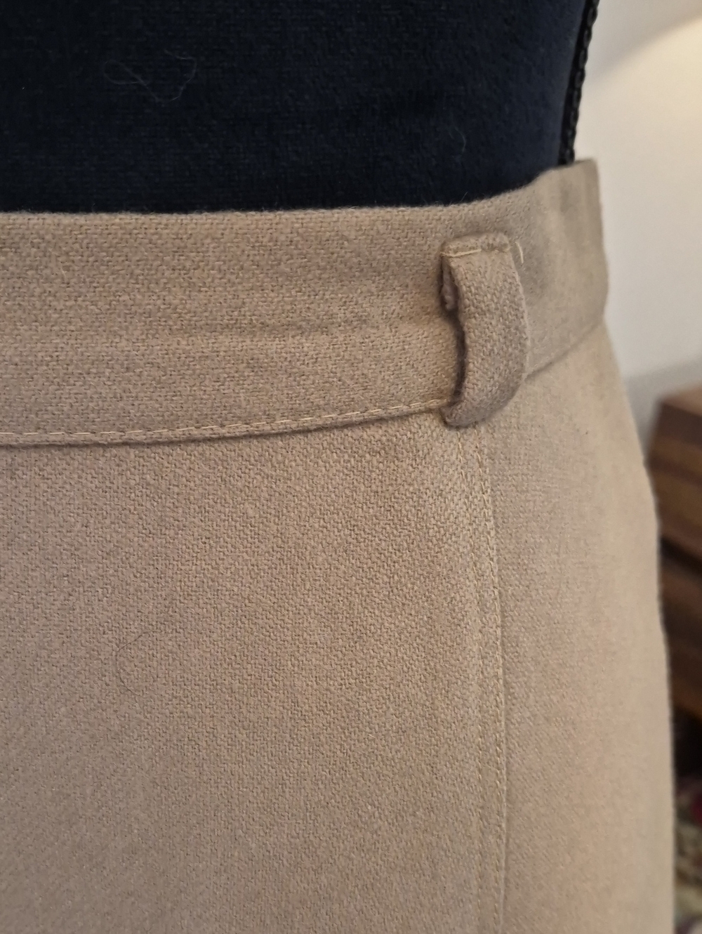 EVAN PICONE 70s Wool A LINE Skirt Camel 10 - Picture 2 of 8
